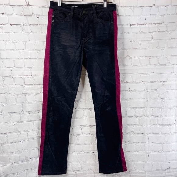 (B22) AG Adriano Goldschmied Mari Tuxedo Stripe Super Black pants, Size 28 NWT - Picture 9 of 16